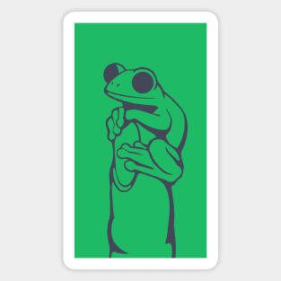 Small frog on a finger. Design for amphibian lovers Magnet